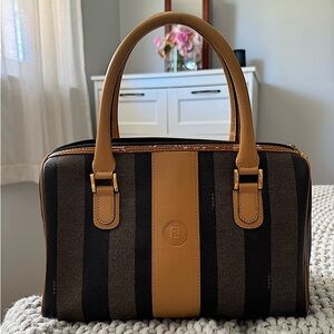 vintage fendi striped speedy boston pequin bag 👜